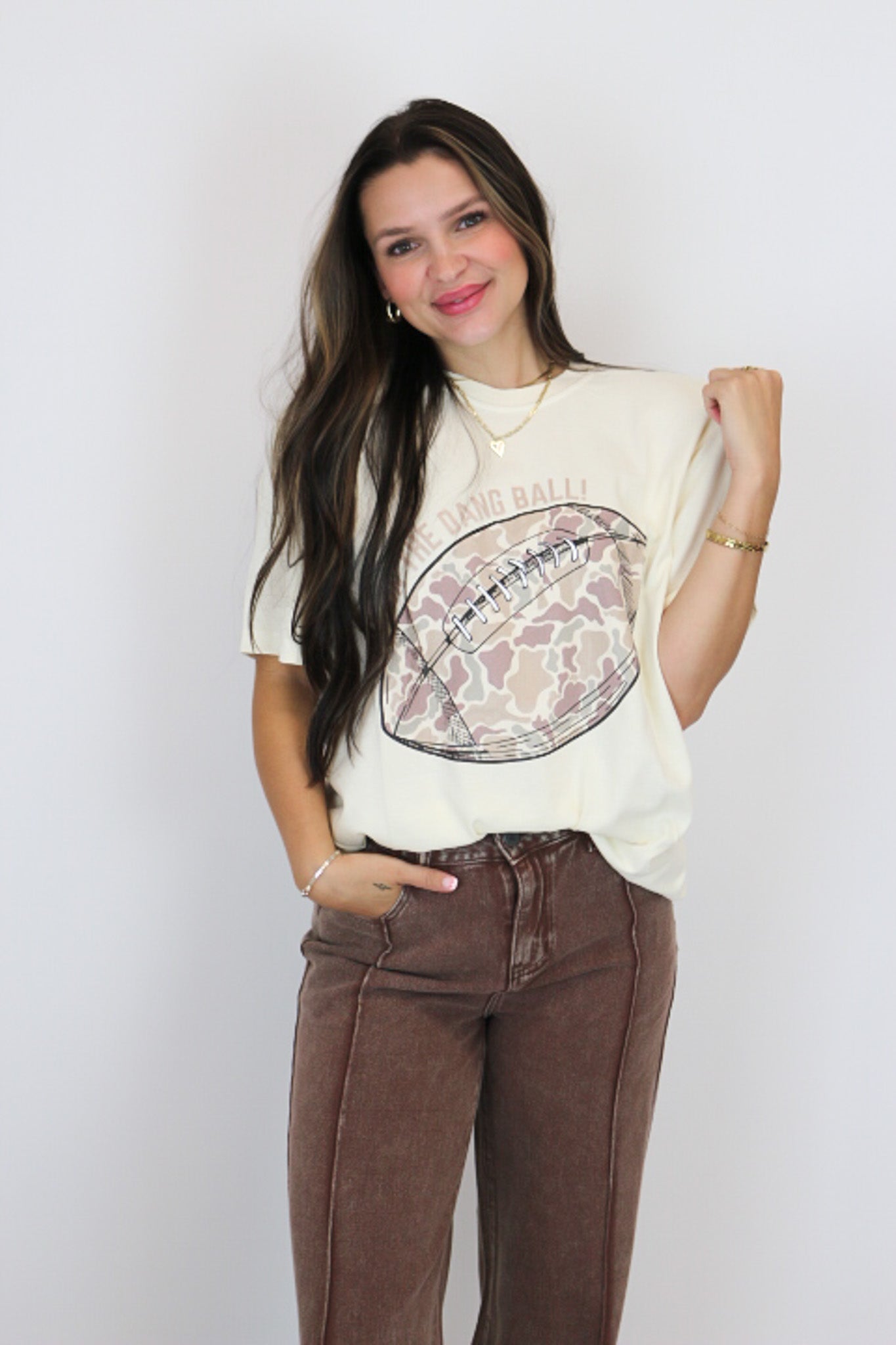 Run The Dang Ball Ivory Graphic Tee