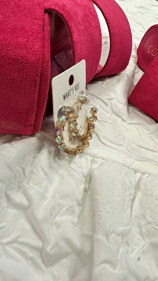 Opal Crystal Diamond Shaped 1.5" Earring