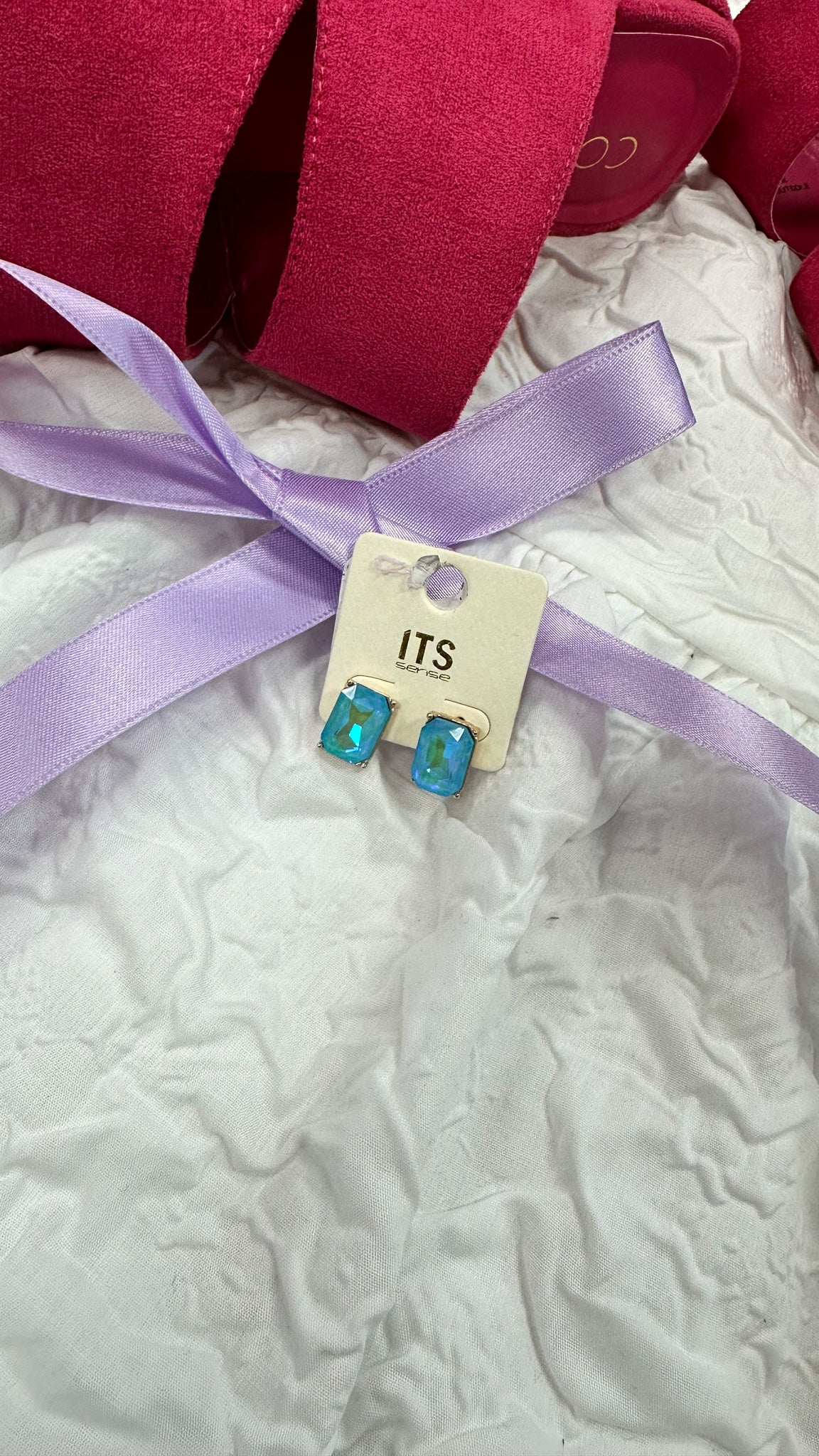 Light Blue Glass Crystal .5" Stud Earring