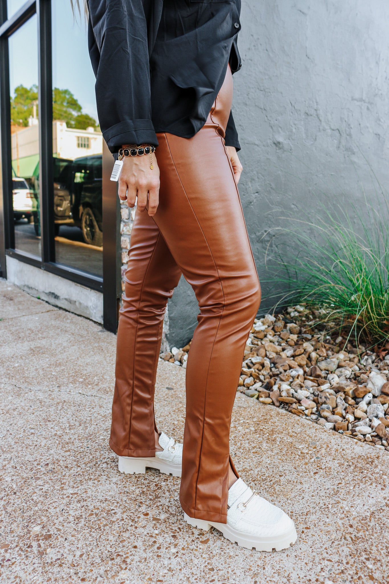 Plus Size Faux Leather Leggings Outfit Ideas - Alexa Webb