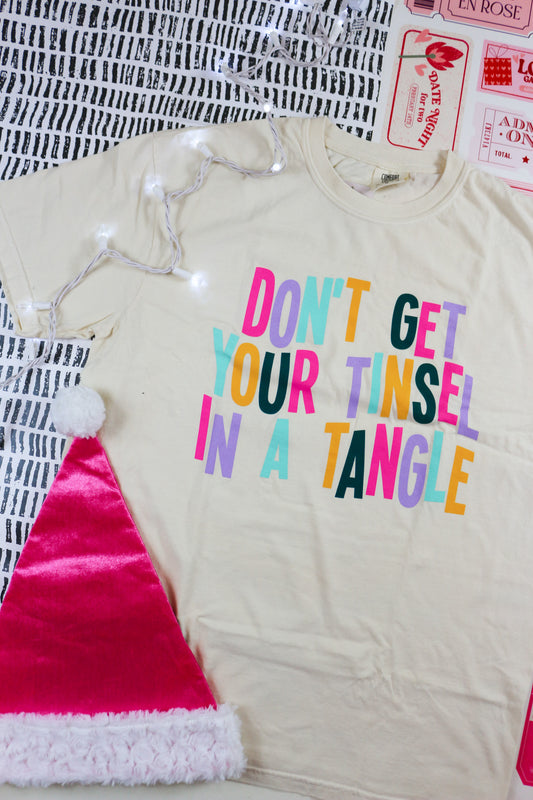 Tinsel In A Tangle Cream Graphic Tee