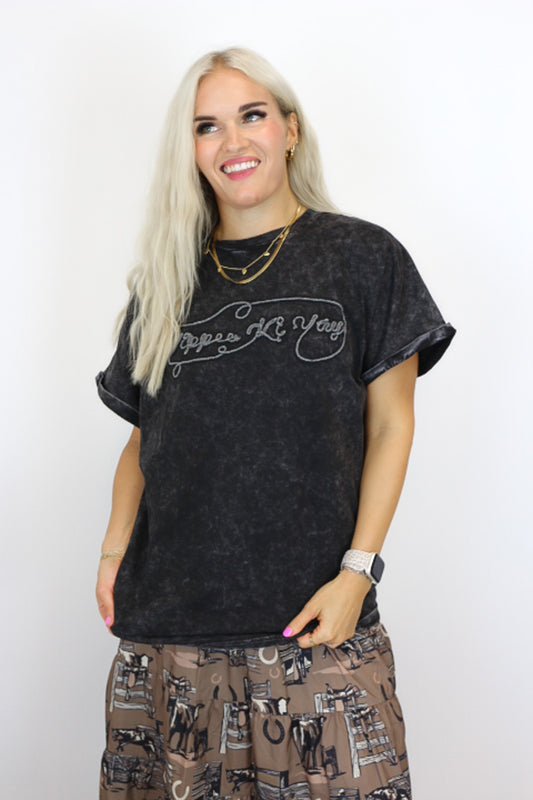 Yipee Ki Yay Black Tee