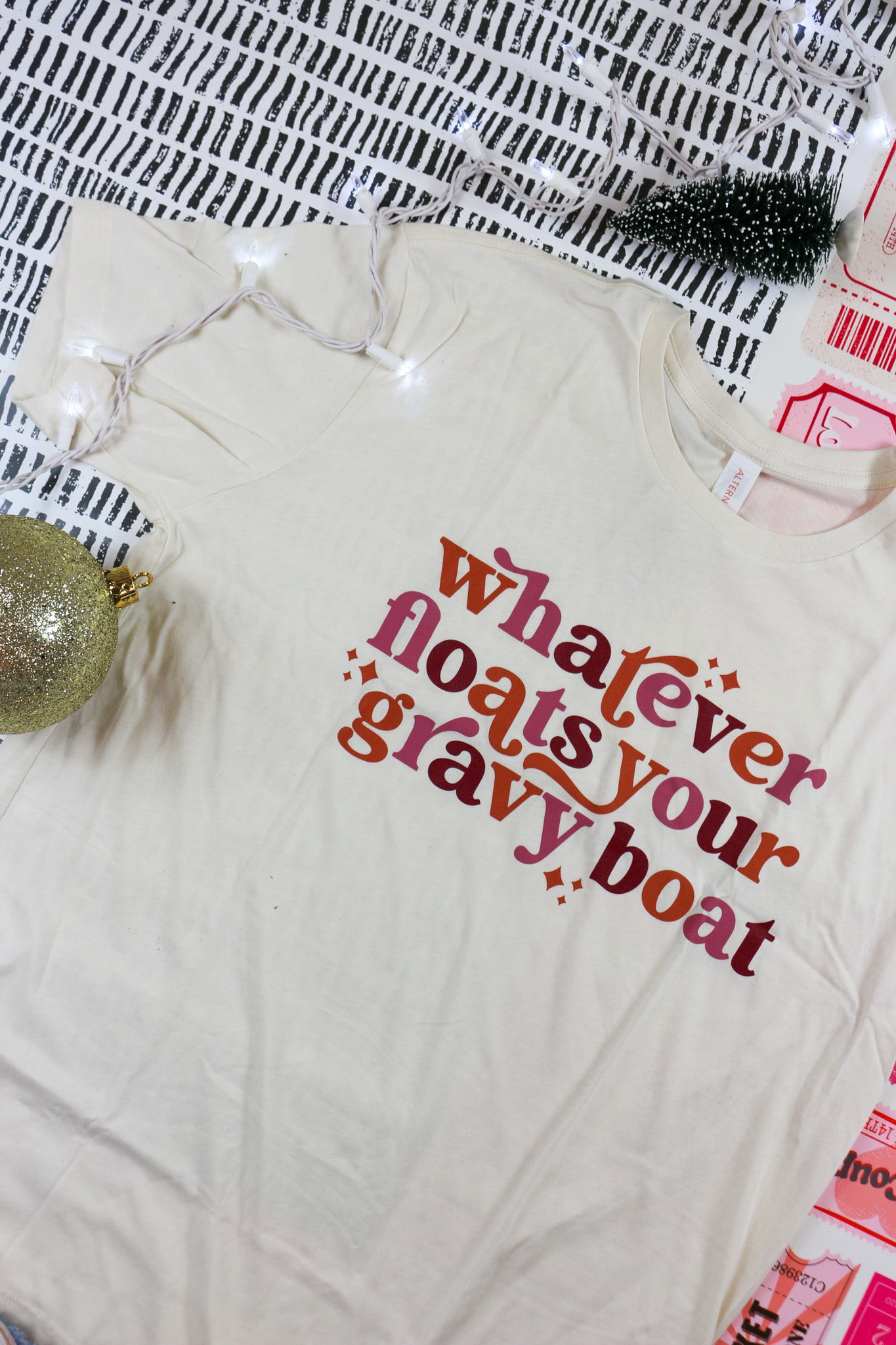 Floats Your Gravy Boat Cream Graphic Tee