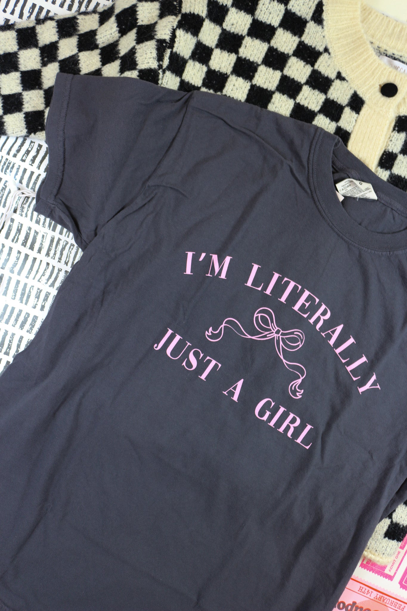 Literally Just A Girl Grey Graphic Tee