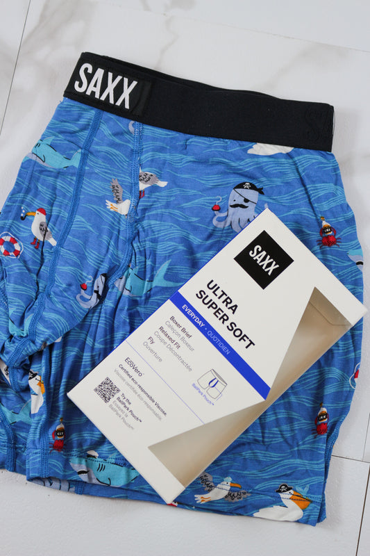 SAXX Ultra Super Soft Lake Blue Comfort Blend Boxer Brief 5"