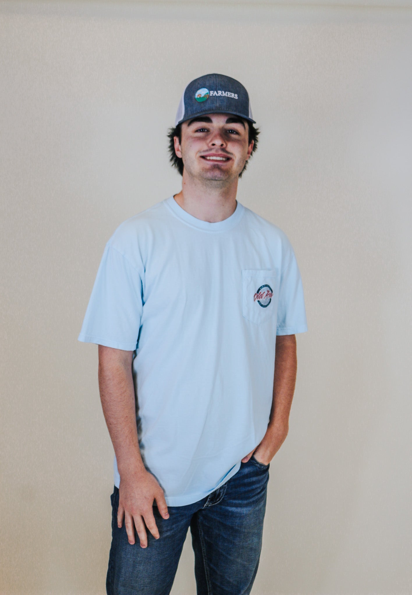 Light Blue Old Row Circle Logo Tee