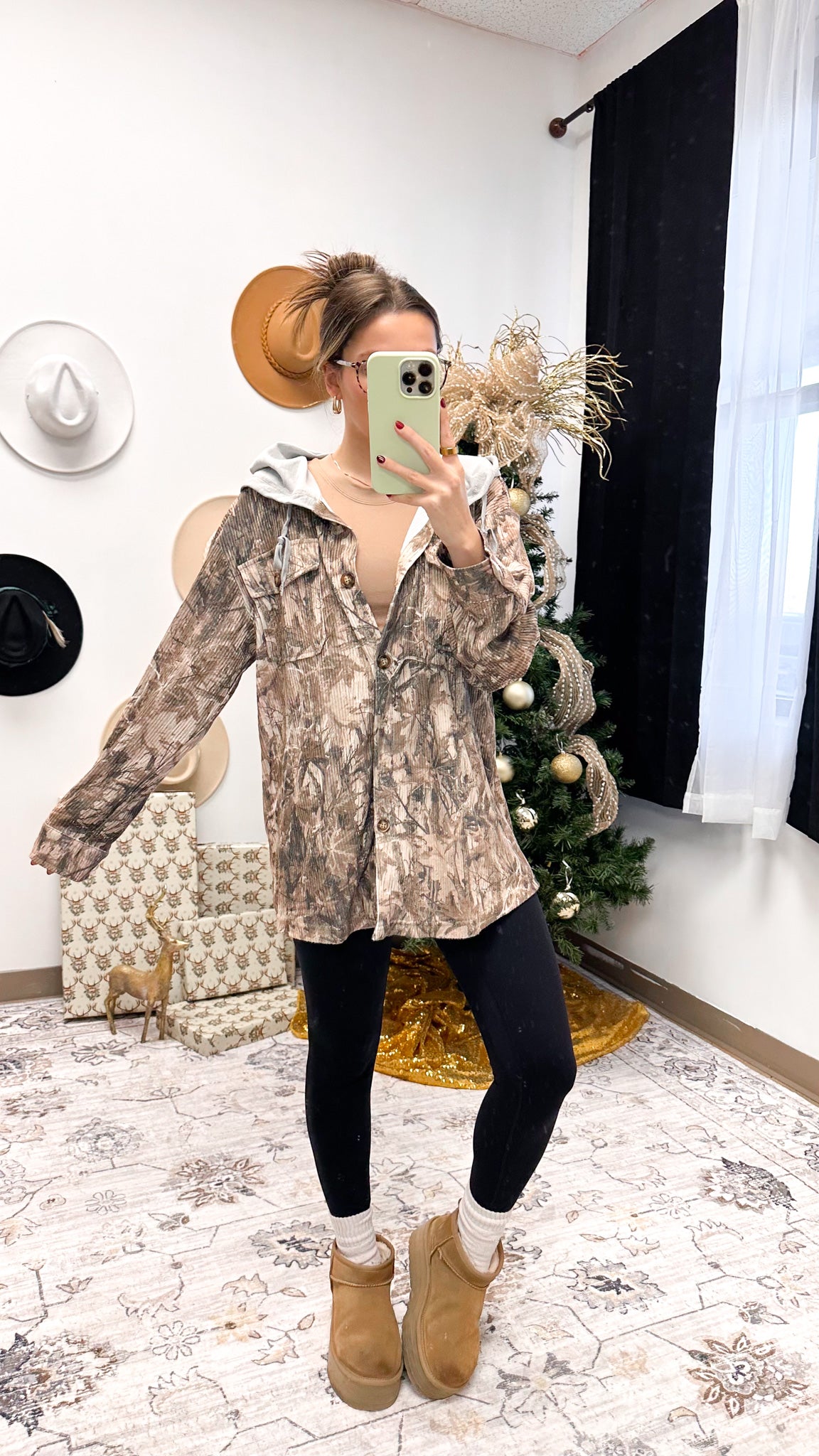 Yours To Hold Camo Ribbed Shacket -2 Colors