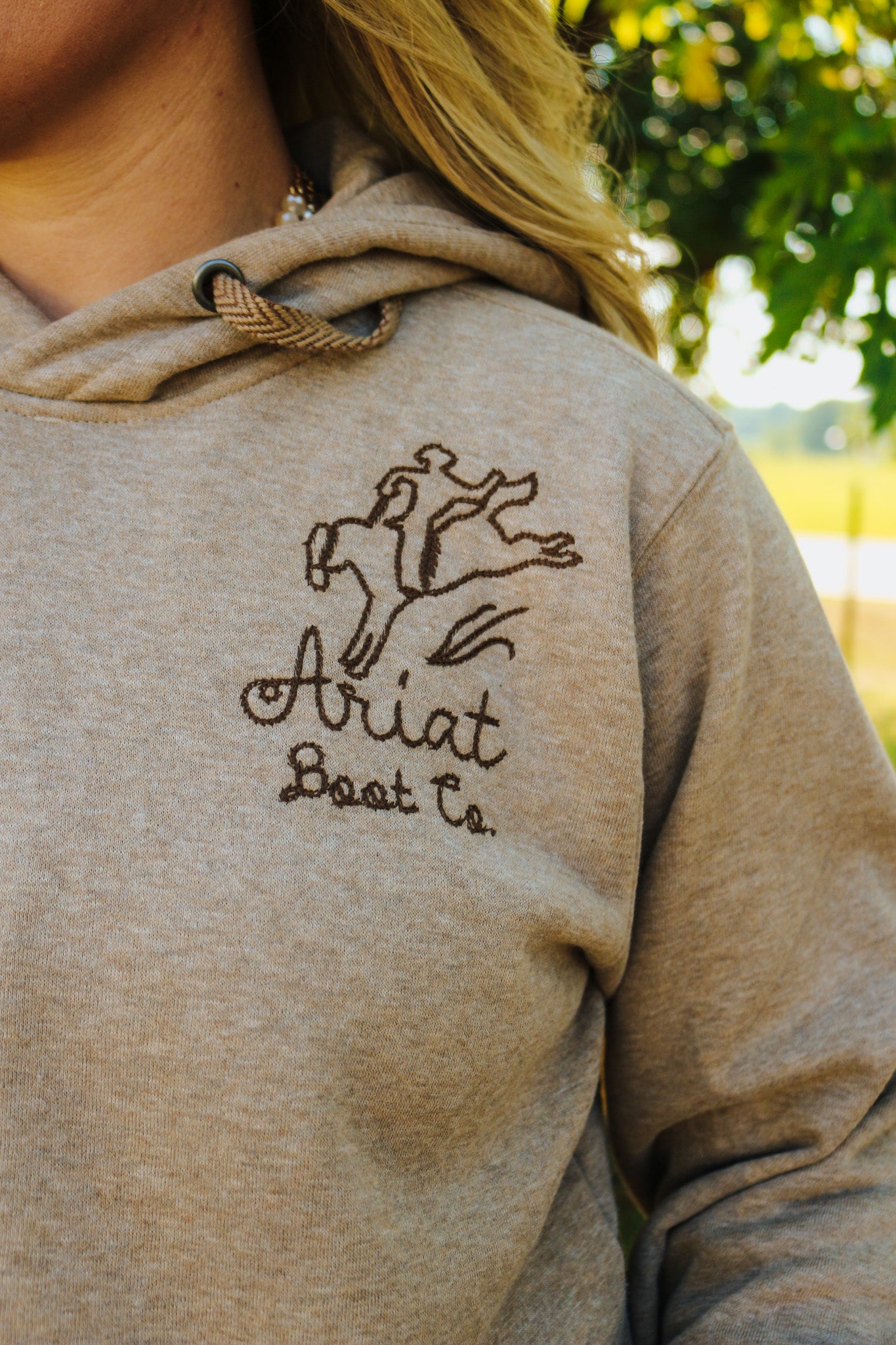 Ariat Bronco Stitch Oatmeal Hoodie