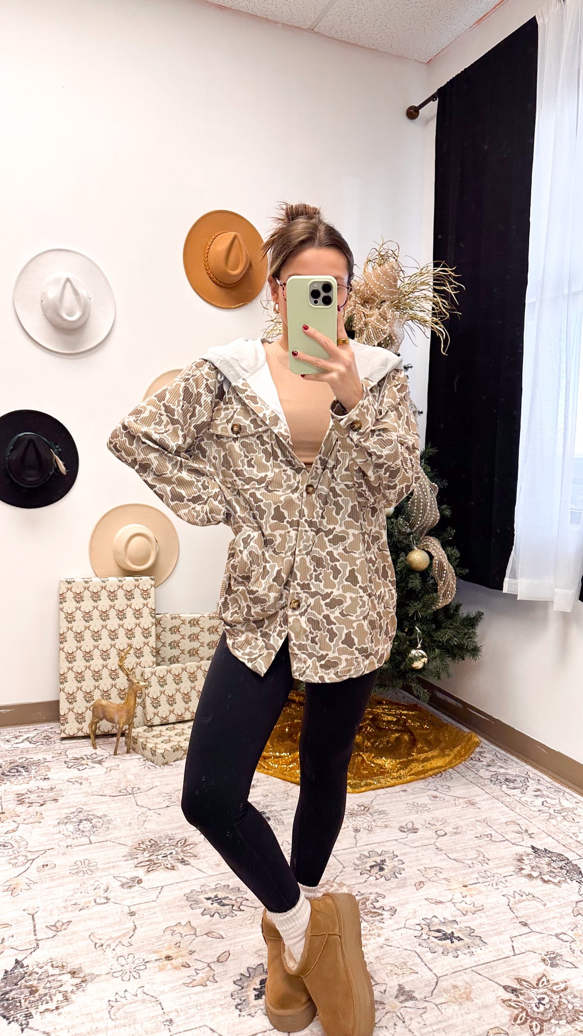 Yours To Hold Camo Ribbed Shacket -2 Colors