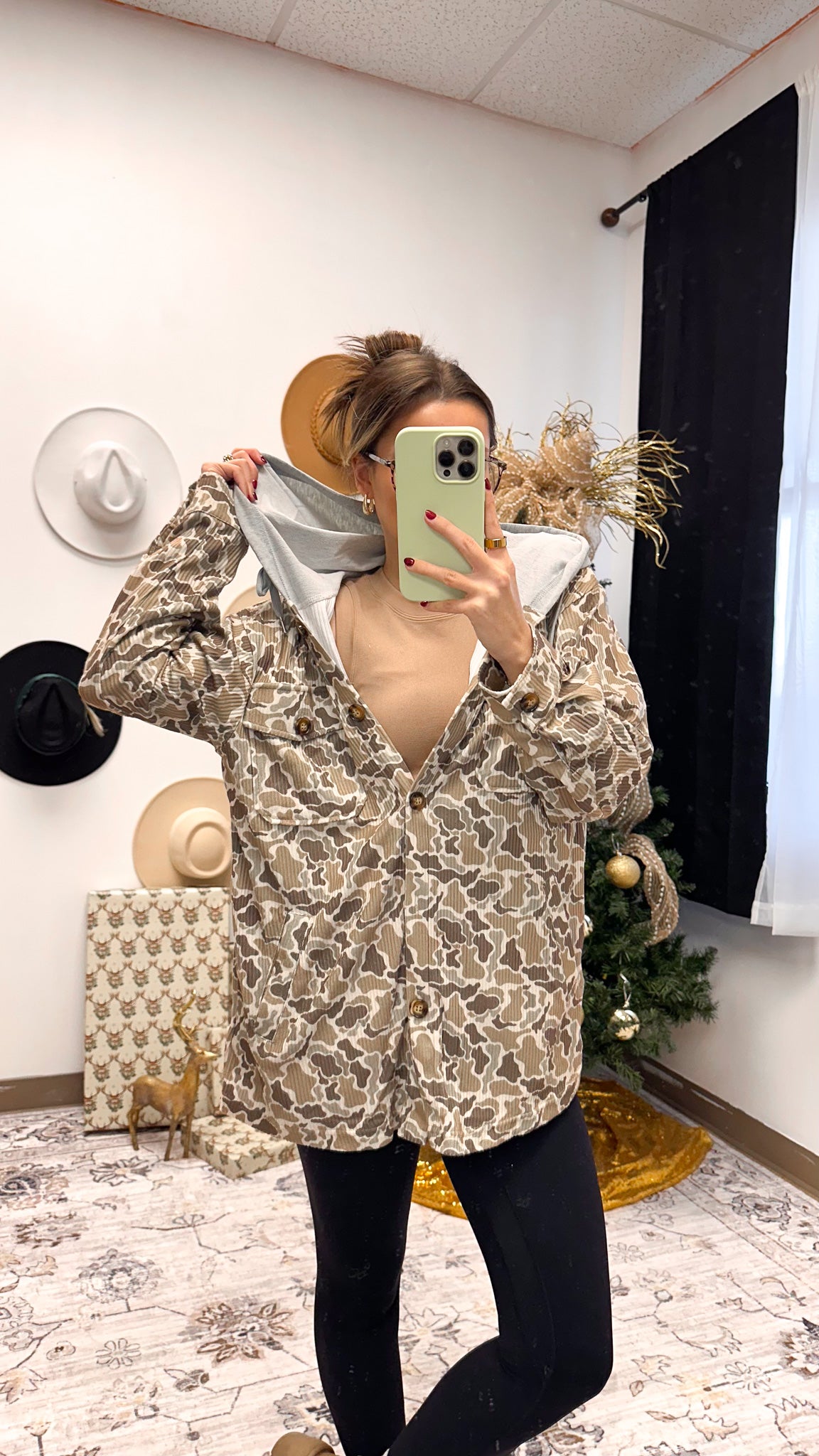 Yours To Hold Camo Ribbed Shacket -2 Colors