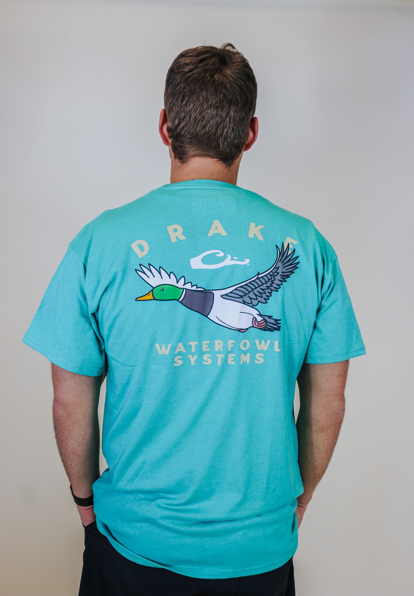 Retro Mallard Drake Sea Blue Dark Heather Tee