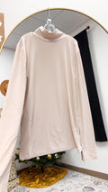 Mutual Agreement Solid Mock Neck Top