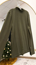 Mutual Agreement Solid Mock Neck Top