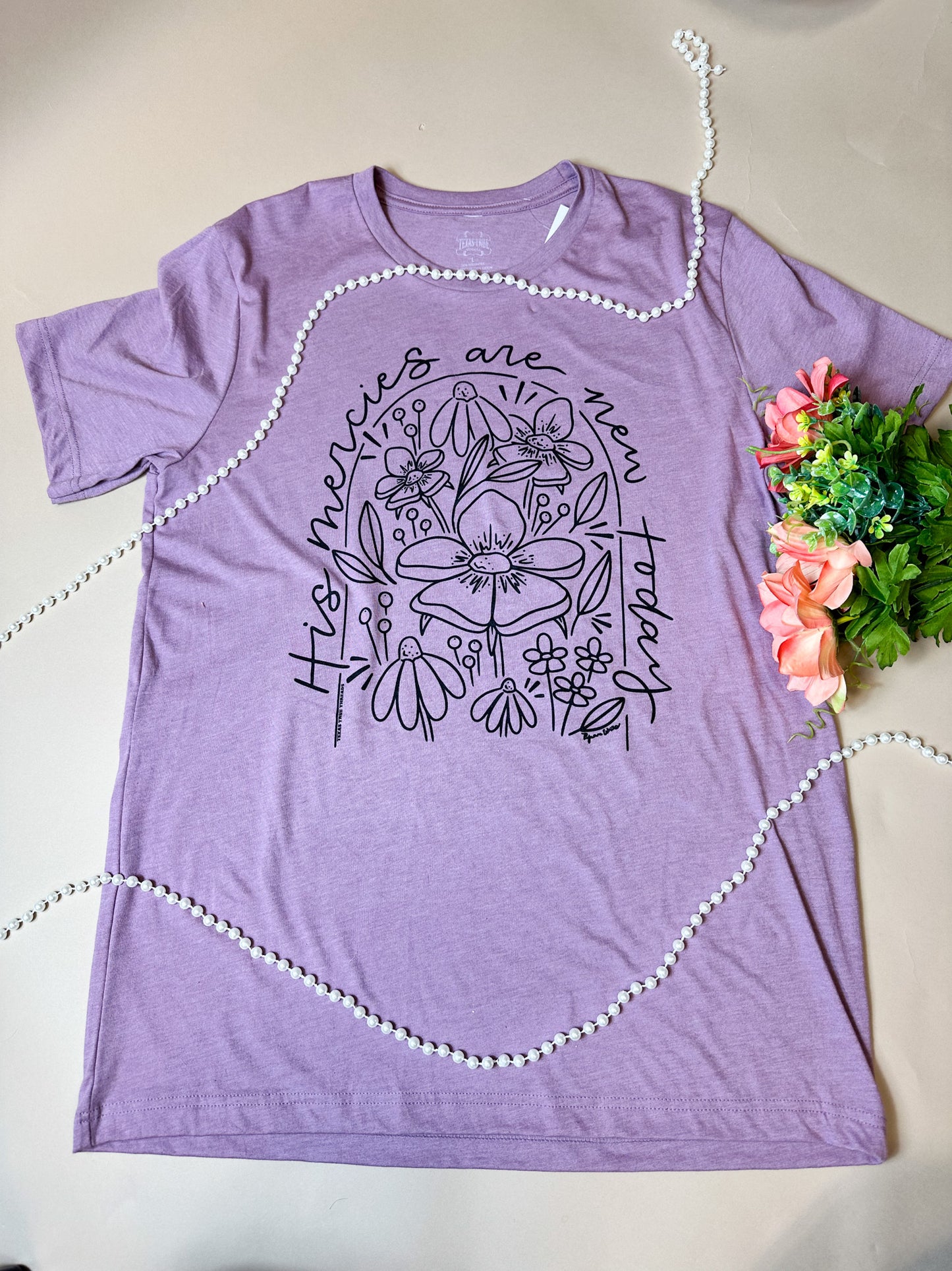 His Mercies Orchid Graphic Tee
