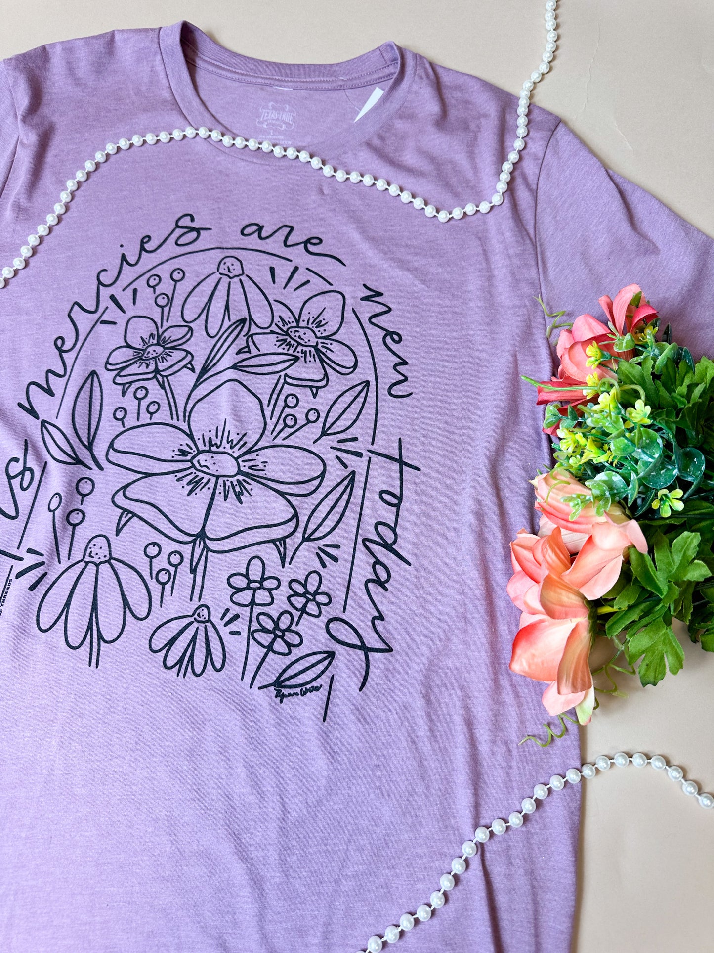 His Mercies Orchid Graphic Tee