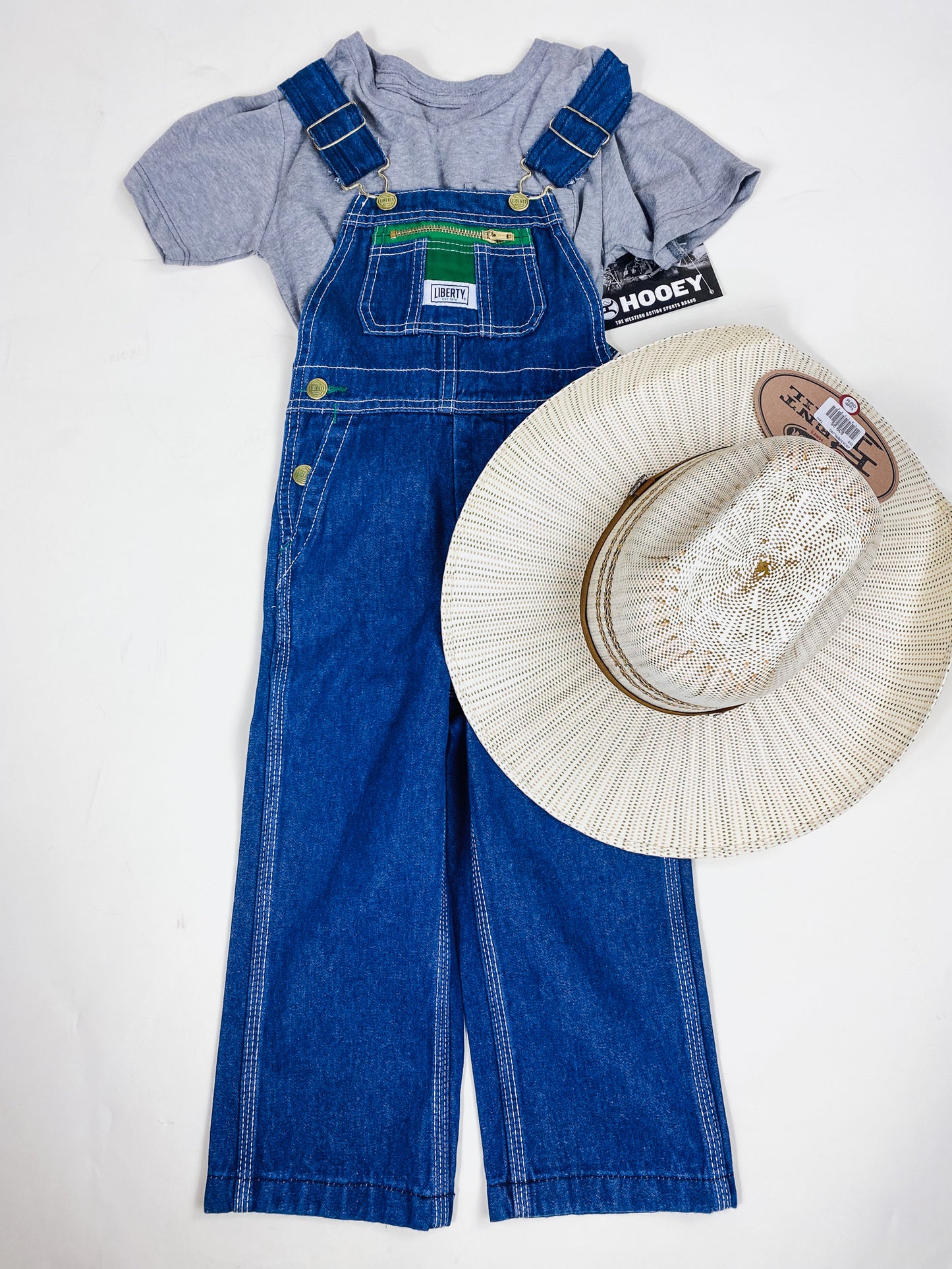 Youth Kids Denim Blue Overalls