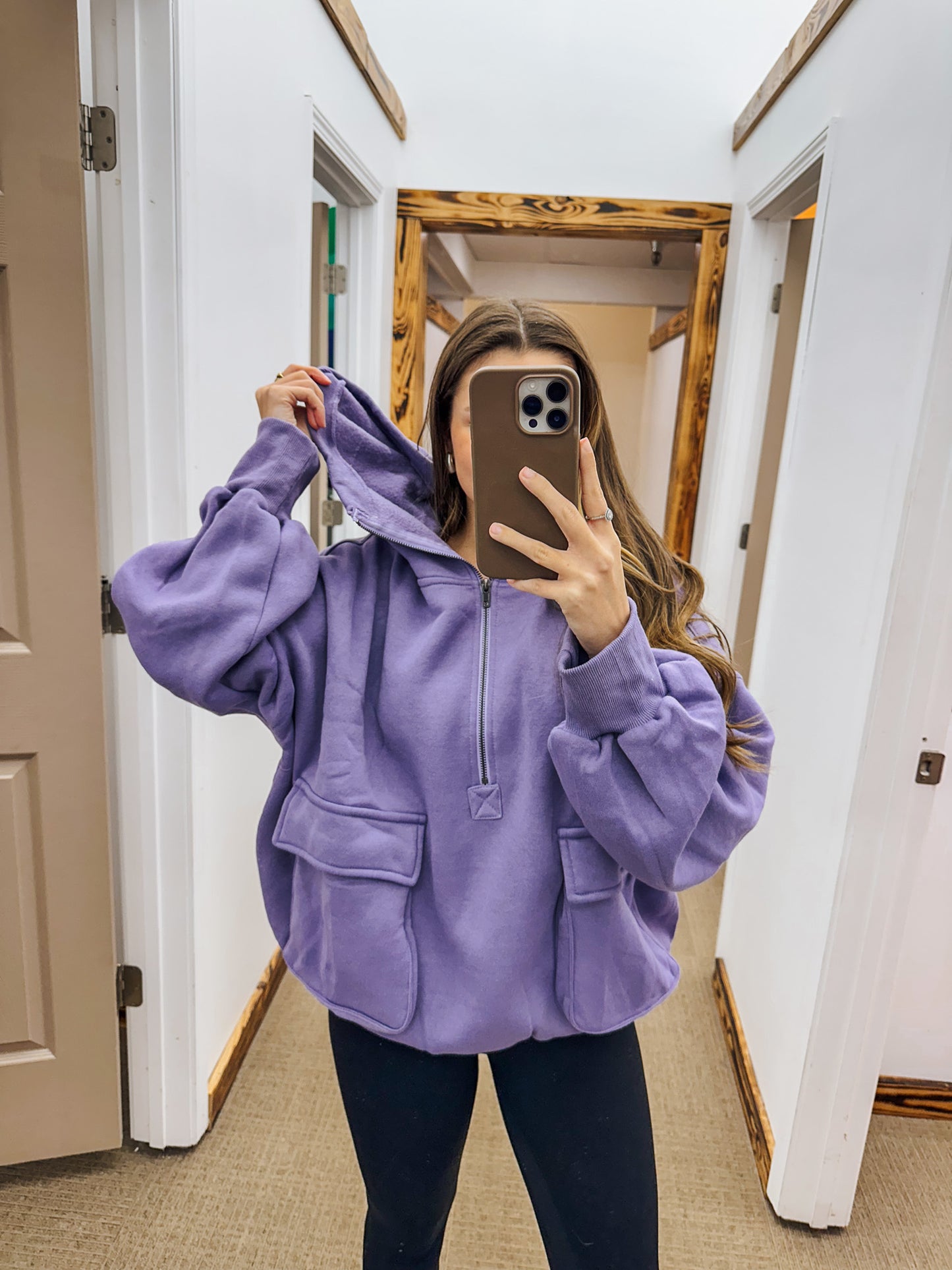 A Phone Call Away Periwinkle Half Zip Hoodie