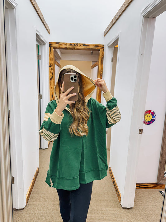 Precious Times Green Latte Hooded Top