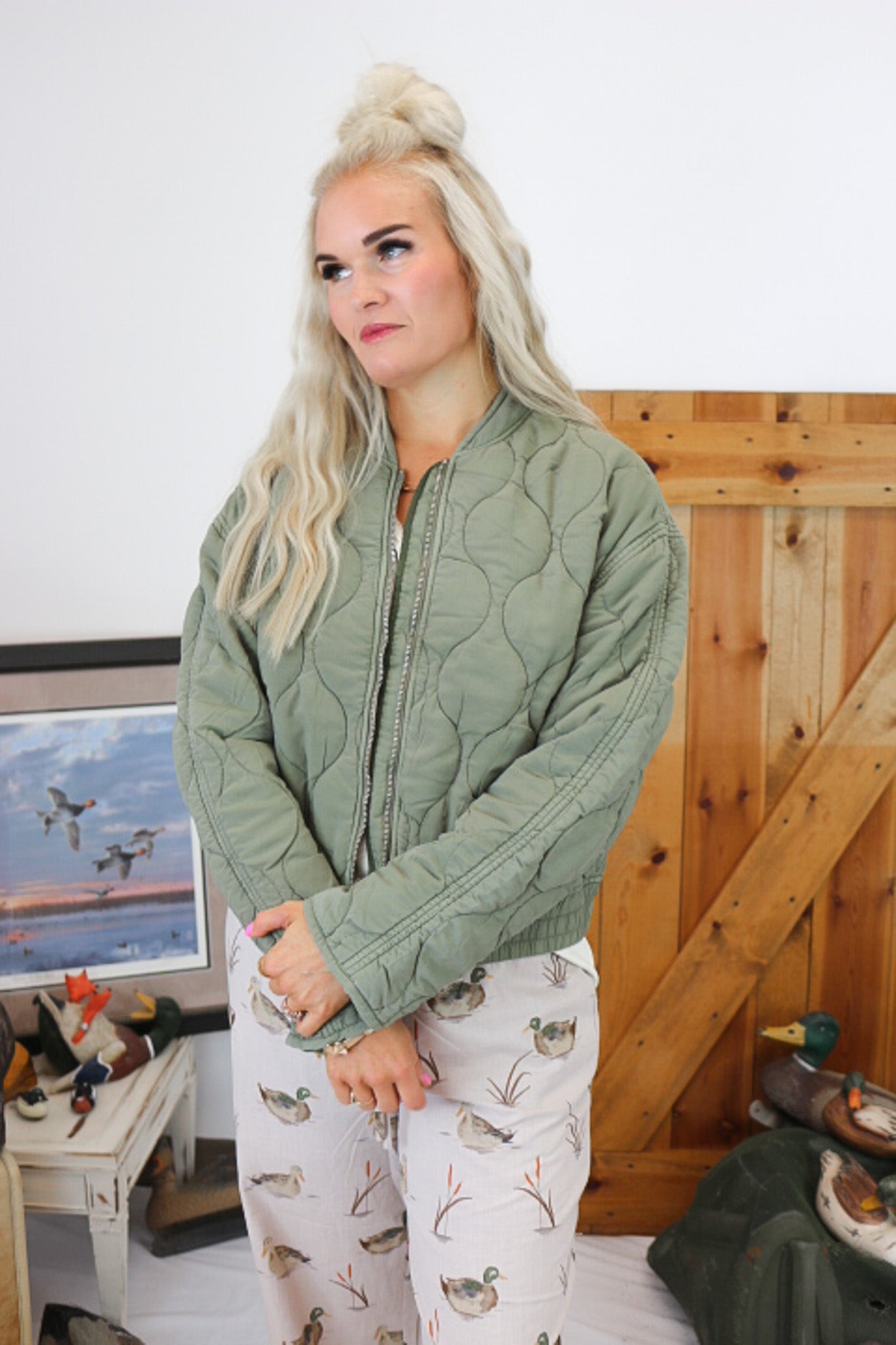 Maverick Vetiver Green Bomber Jacket