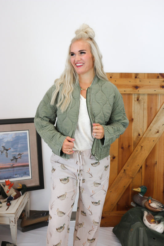 Maverick Vetiver Green Bomber Jacket