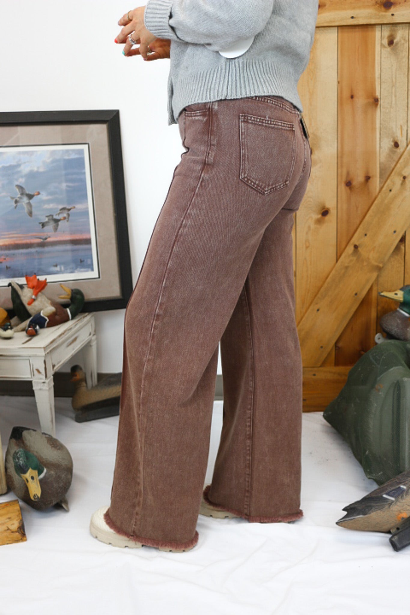 Effortless Edge Chocolate Brown Wide Leg Jeans