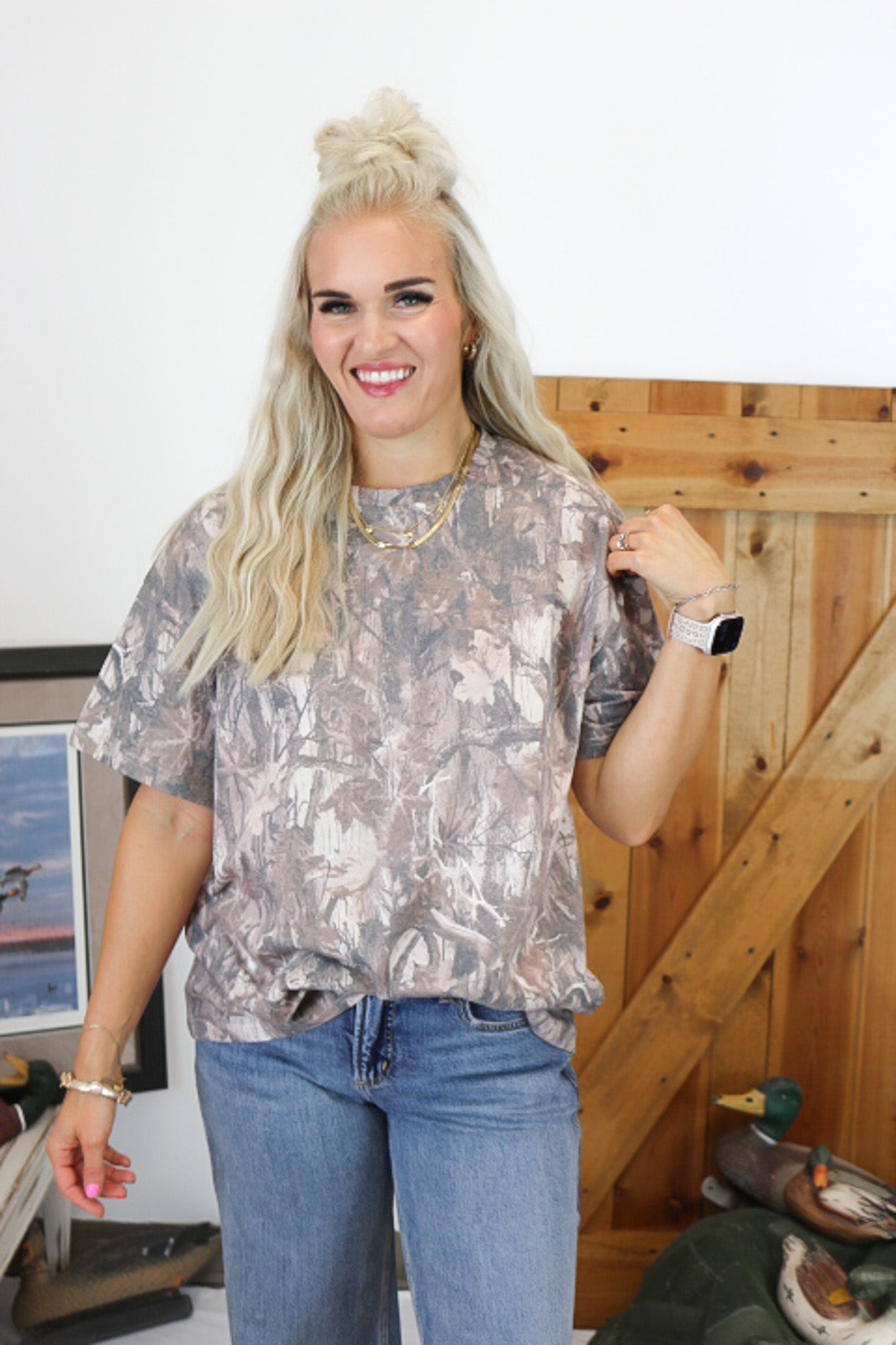 Birdie Oversized Camo Tee -2 Colors