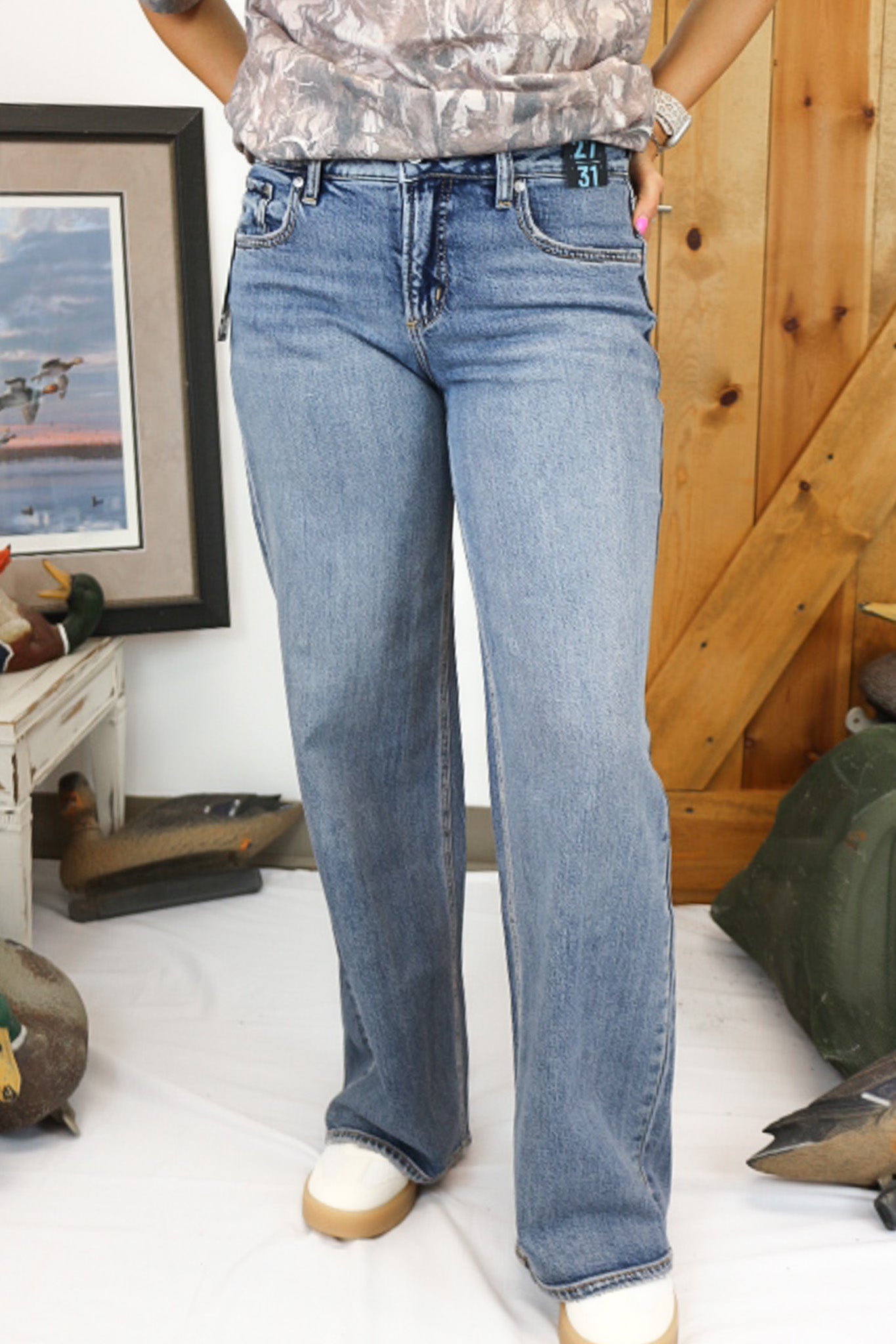 Suki Mid Rise Wide Leg Jeans