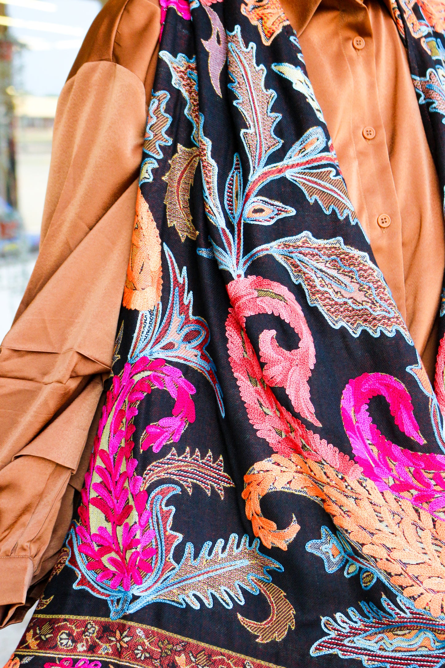 Bok Dark Brown Floral Multi-Reversible Kimono