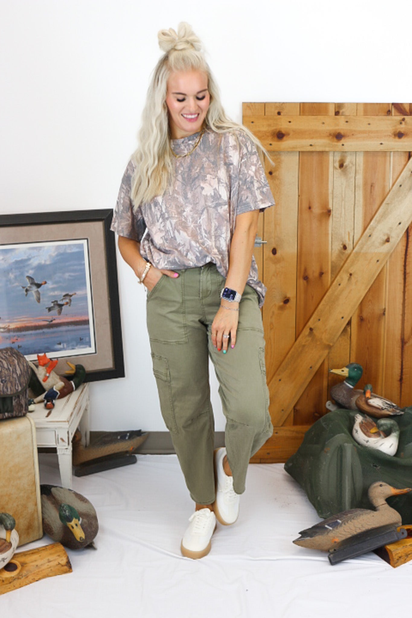 Birdie Oversized Camo Tee -2 Colors