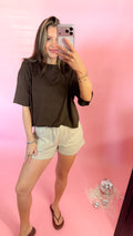 Local Girl women's boxy crop tee, shown in one of several available colors