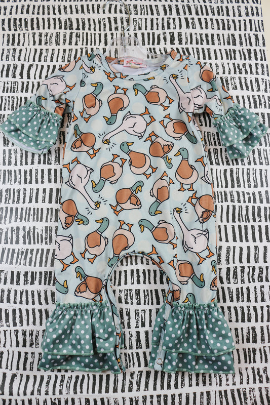 Mallard Duck Baby Blue Romper