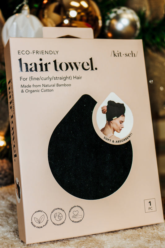 Quick Dry Hair Towel - Eco Black By Kitsch