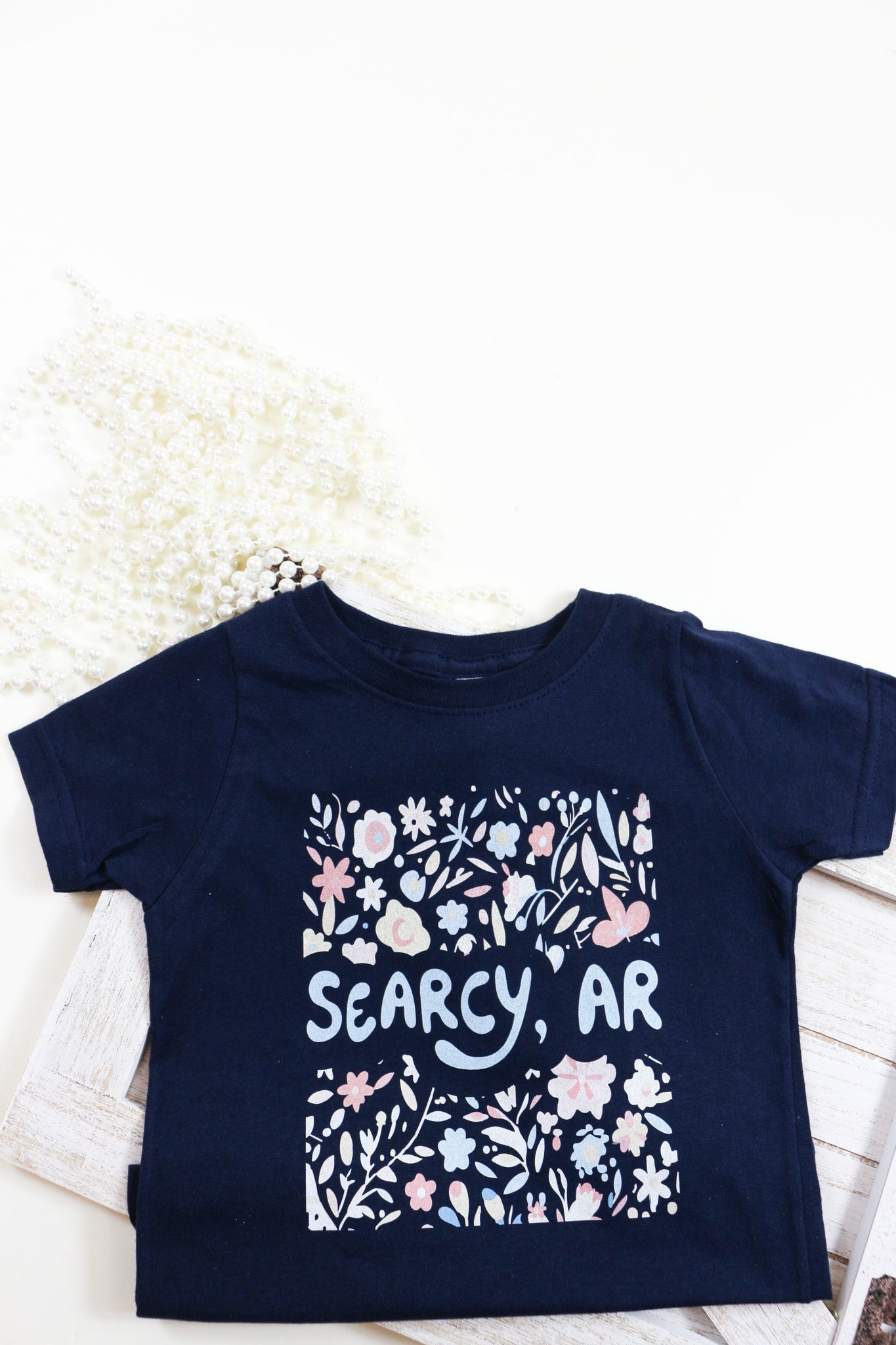 Toddler Searcy Navy Floral Graphic Tee