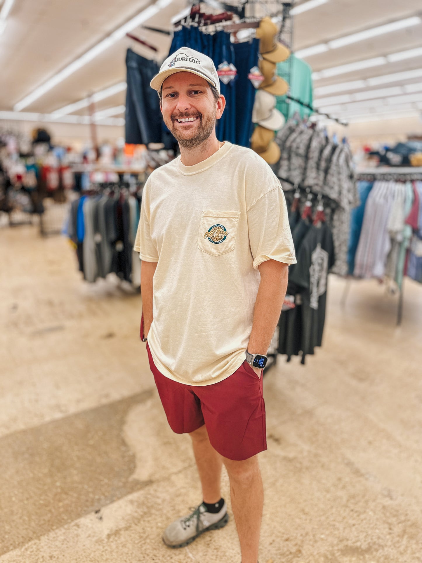 Men's Cream Deer Camo Old Row Pocket Tee