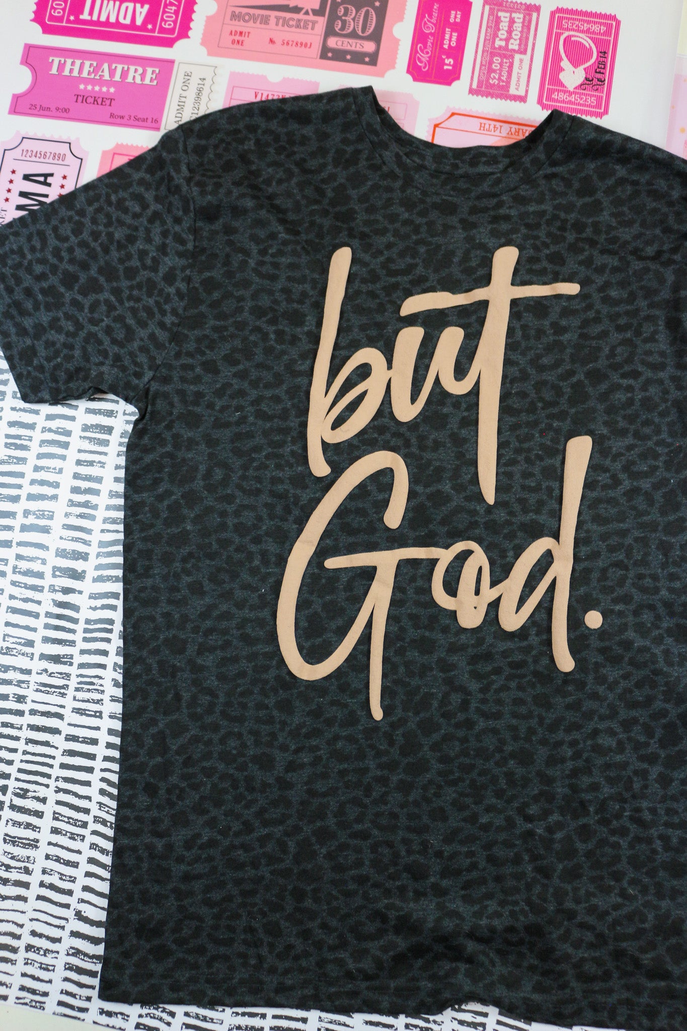 But God Black Leopard Graphic Tee