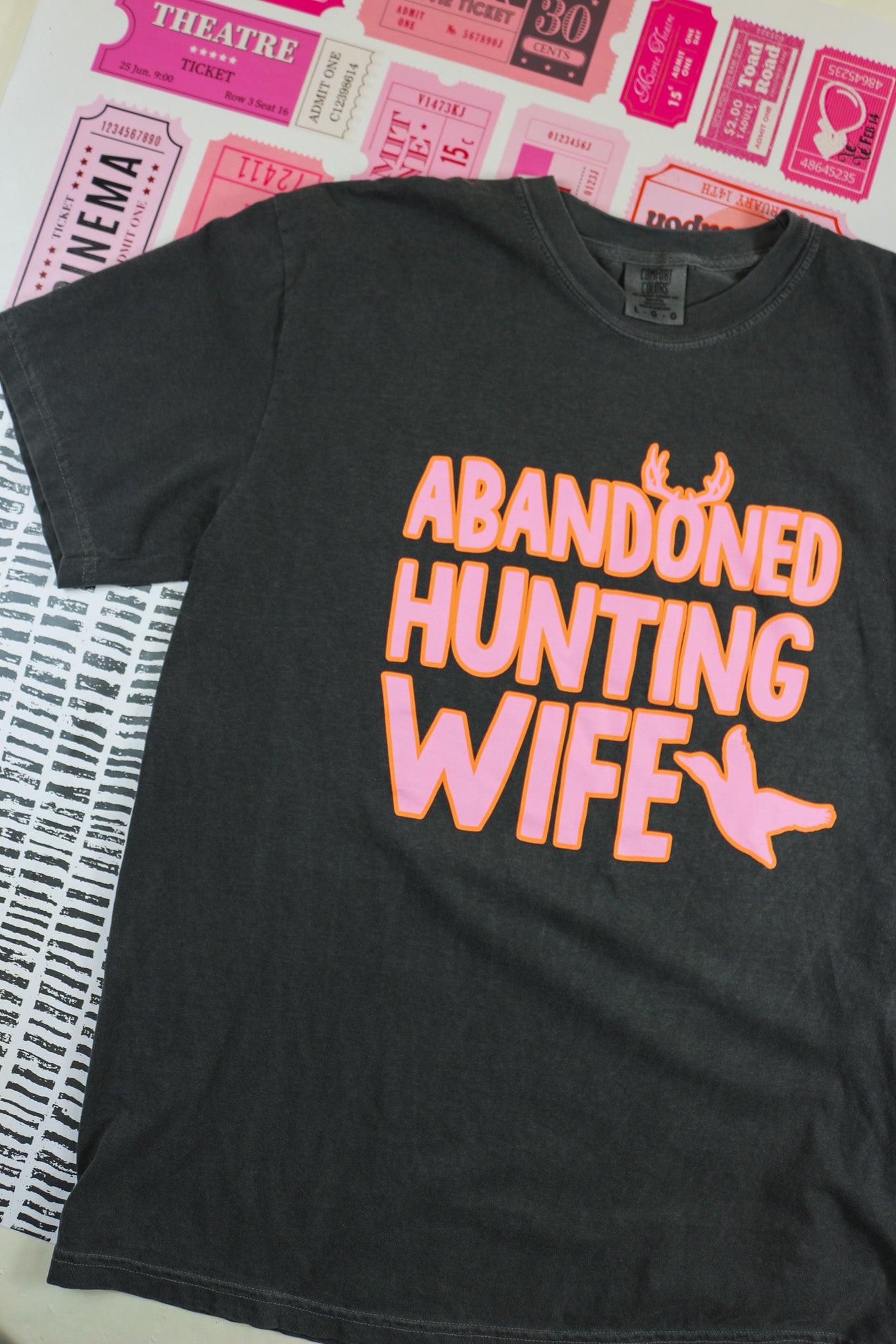 Abandoned Hunting Wife Dark Grey Graphic Tee