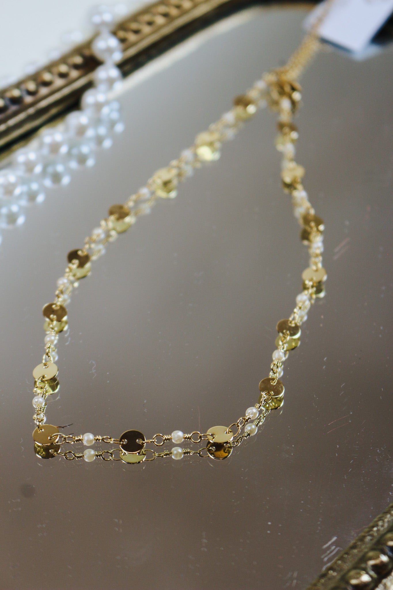 Gold Dainty Pearl Choker - Water Resistant