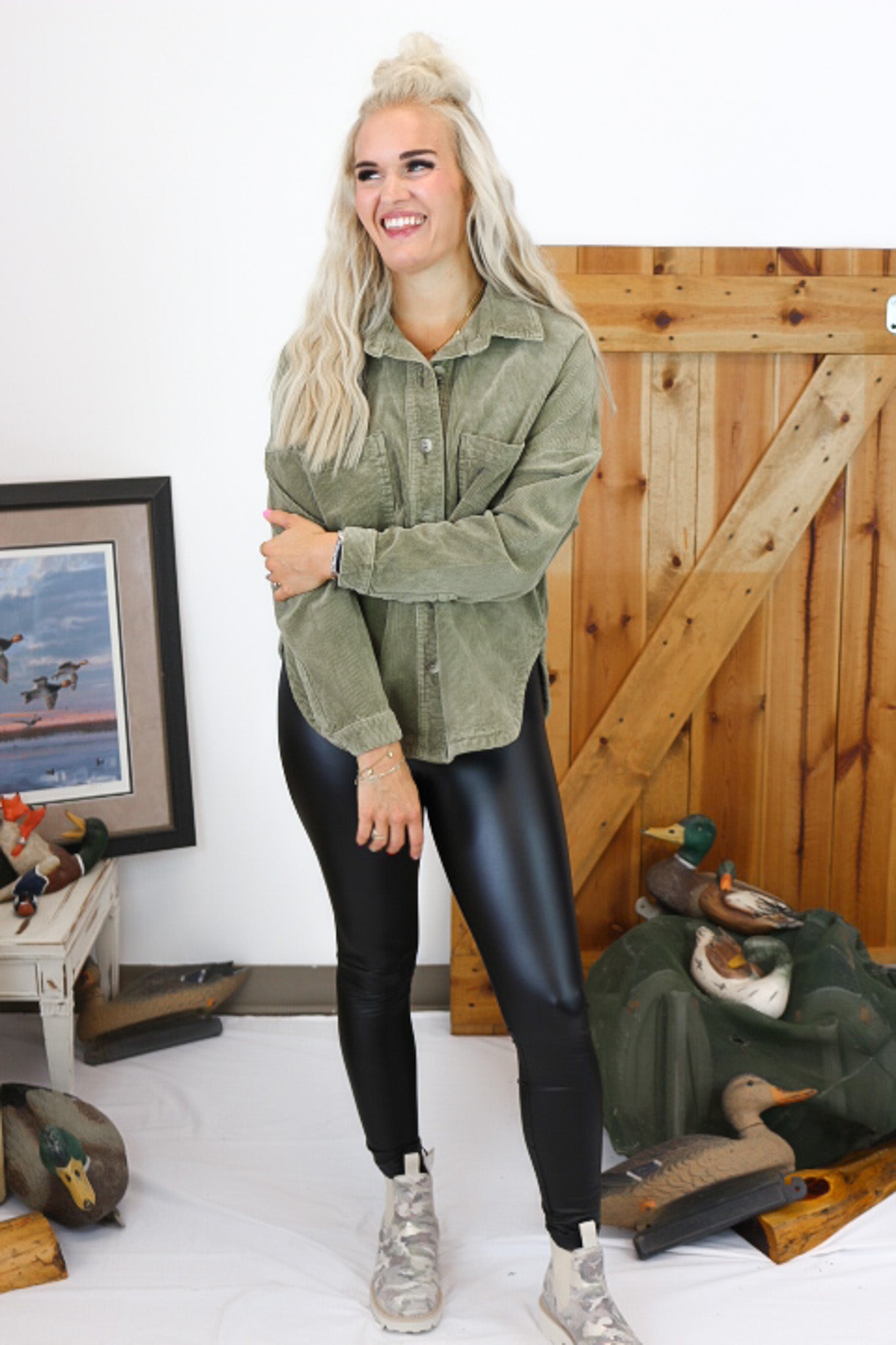 Gina Olive Green Corduroy Jacket – Dales Clothing Inc