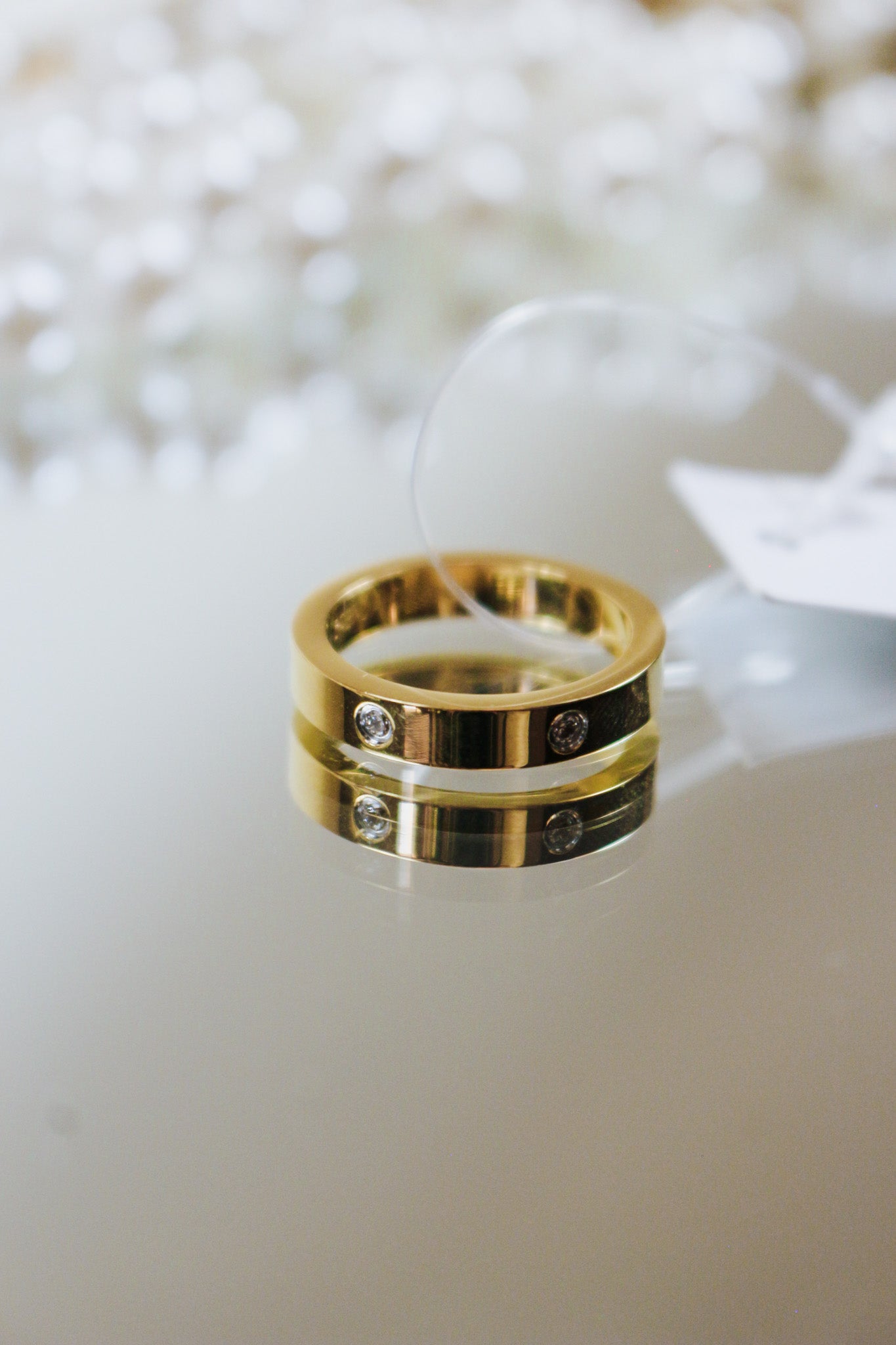 Gold Diamond Ring Band - Waterproof