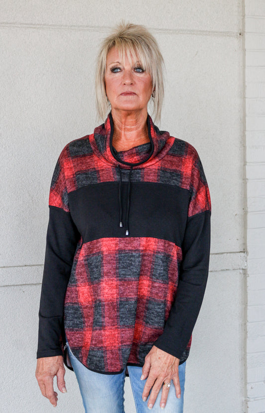 Pure Urbanology Black & Red Light Weight Drawstring Pullover