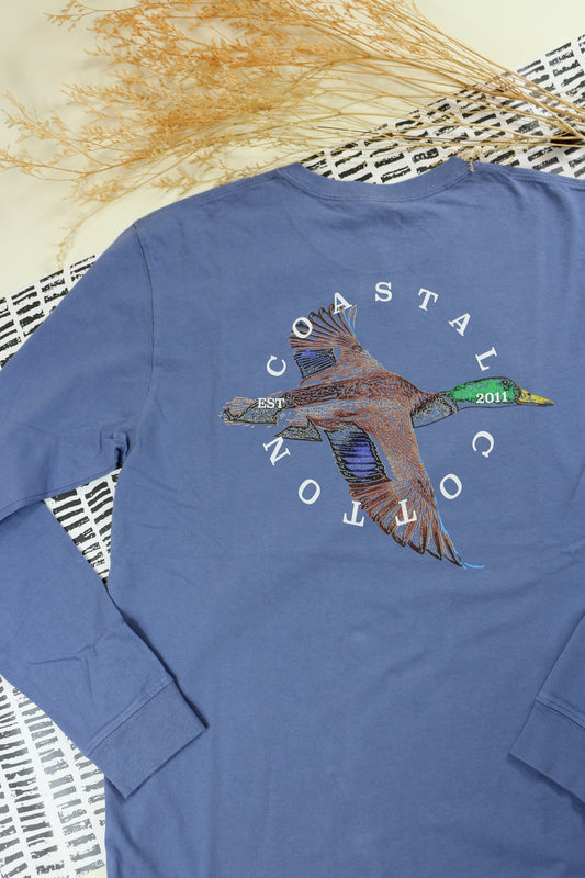 Men's Mallard Wake Blue Long Sleeve Tee