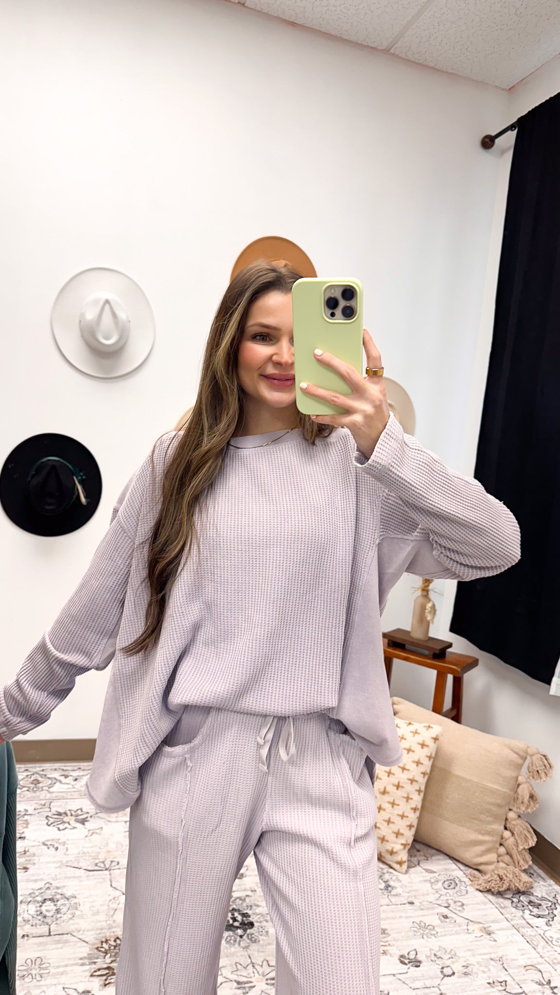 Break Routine Waffle Knit Top -2 Colors