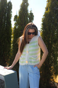 On My Own Terms Stripe Button Up Sweater Vest