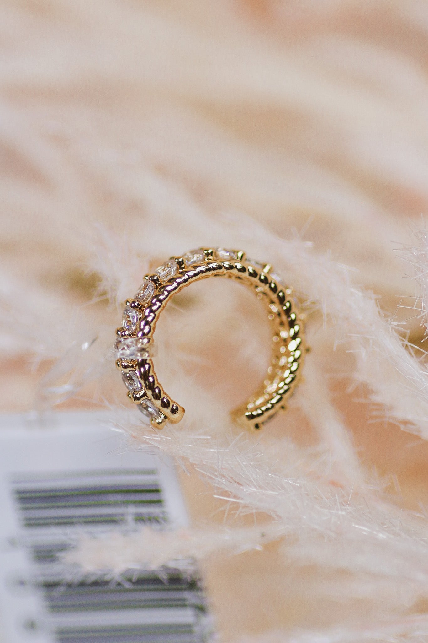 Gold Stoned Cuff Ring