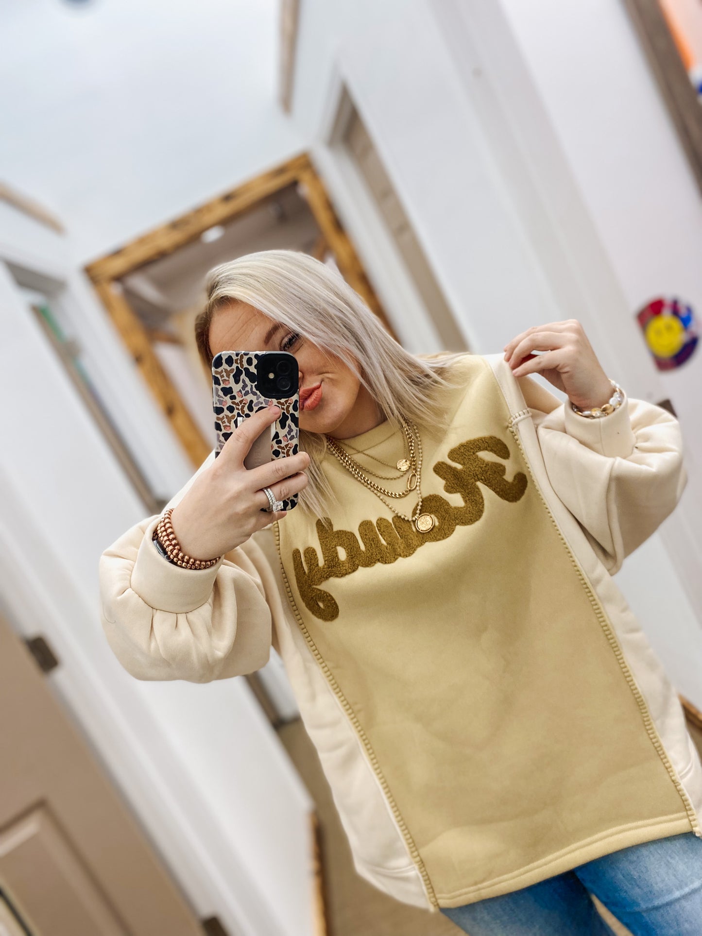 In My Zone Howdy Latte Sweatshirt