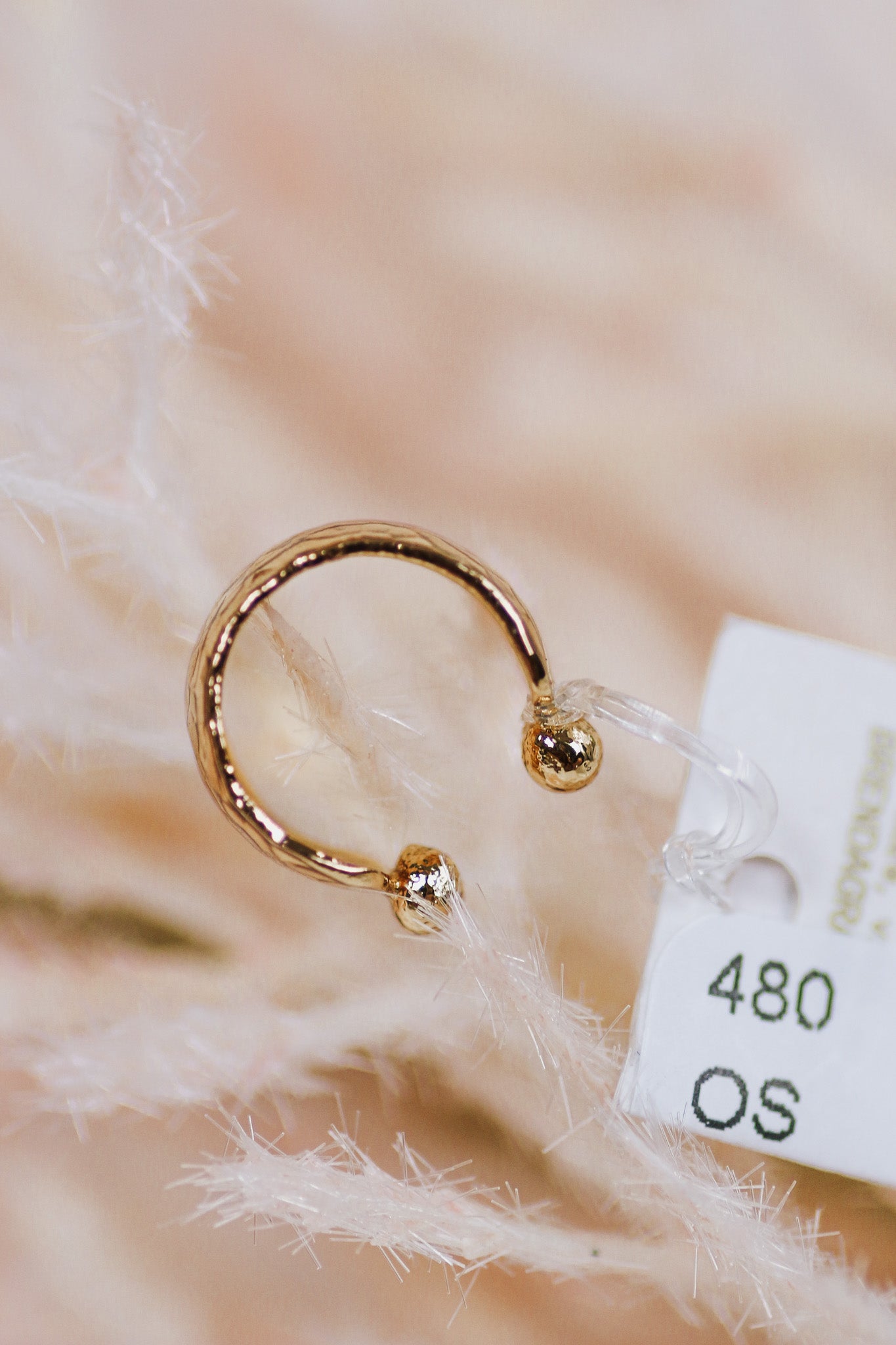 Gold Hammered Ear Cuff - Water Resistant