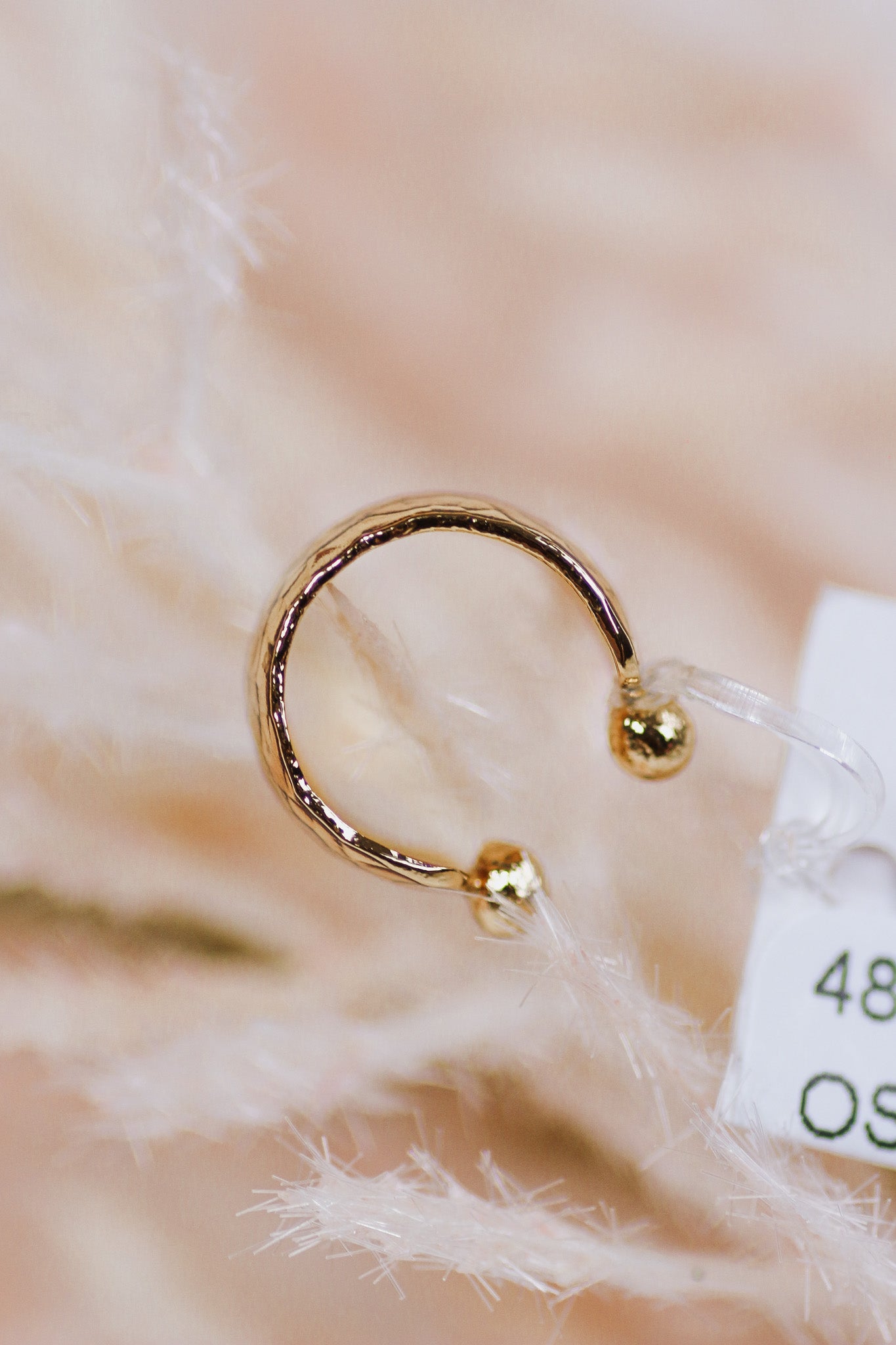 Gold Hammered Ear Cuff - Water Resistant