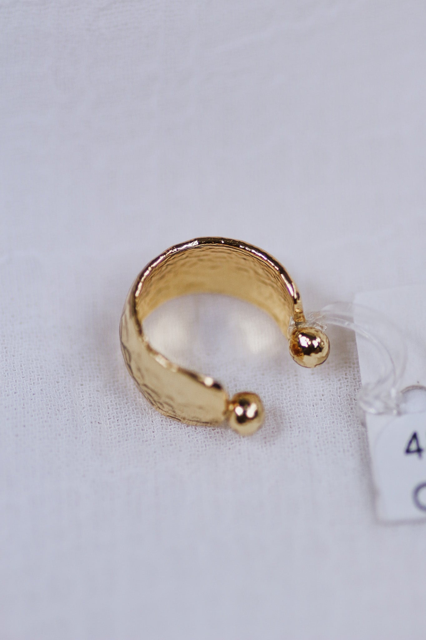 Gold Hammered Ear Cuff - Water Resistant