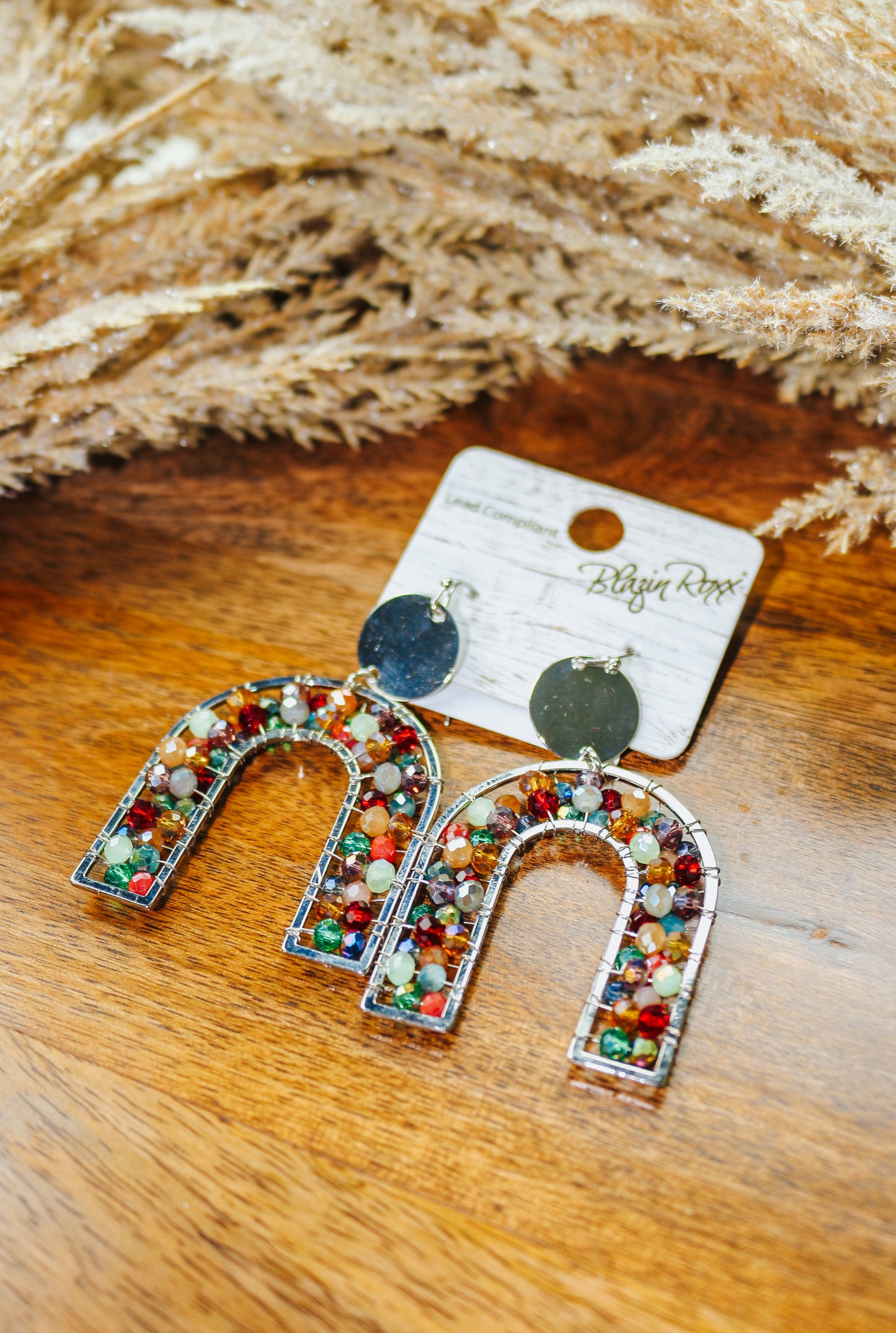 Beaded Multi-Colored Dangle Earrings