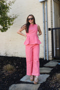 Coastal Crush gingham pants, shown in one of two available colors